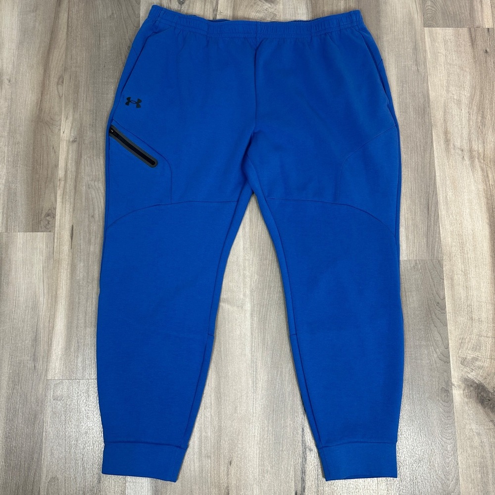 Under Armour Unstoppable Fleece Joggers Mens 3XL Blue Zip Pocket Sweatpants